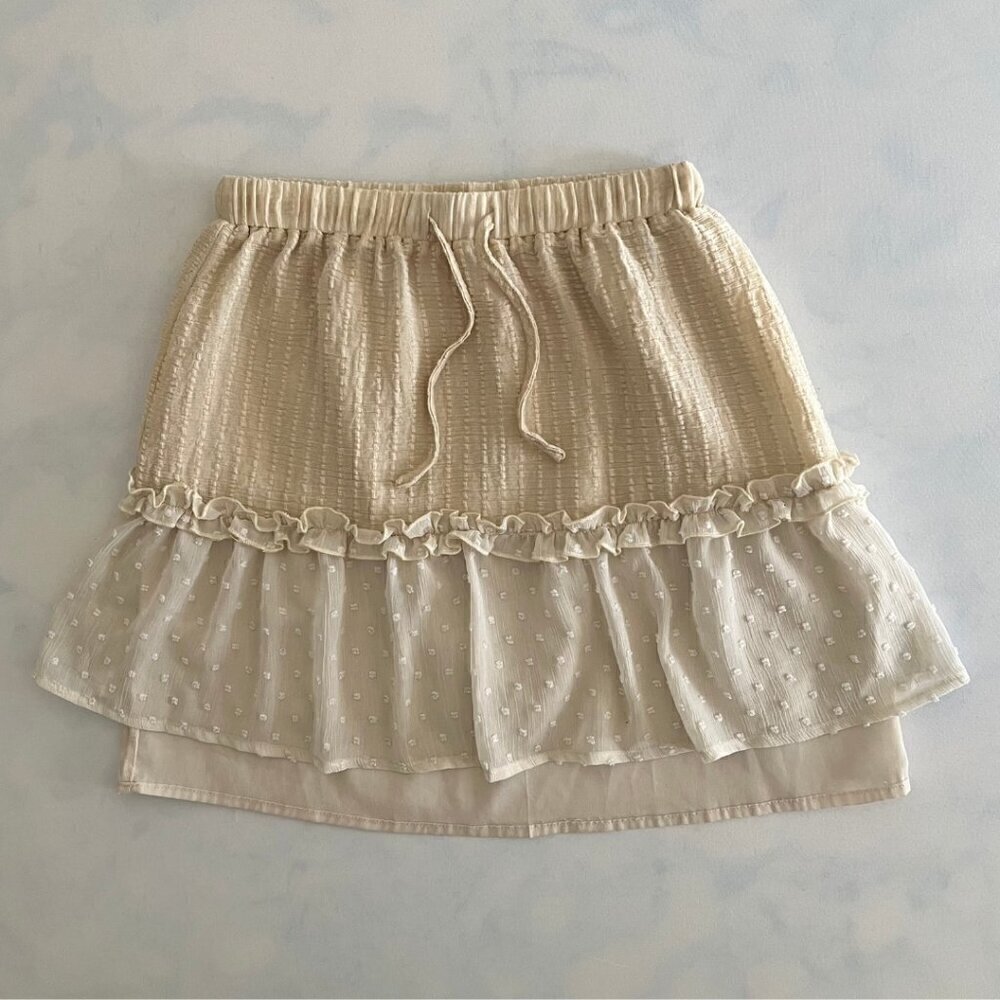 Showpo Cream Boho Mini Skirt